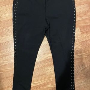 Lane Bryant leggings black with jewels on sides